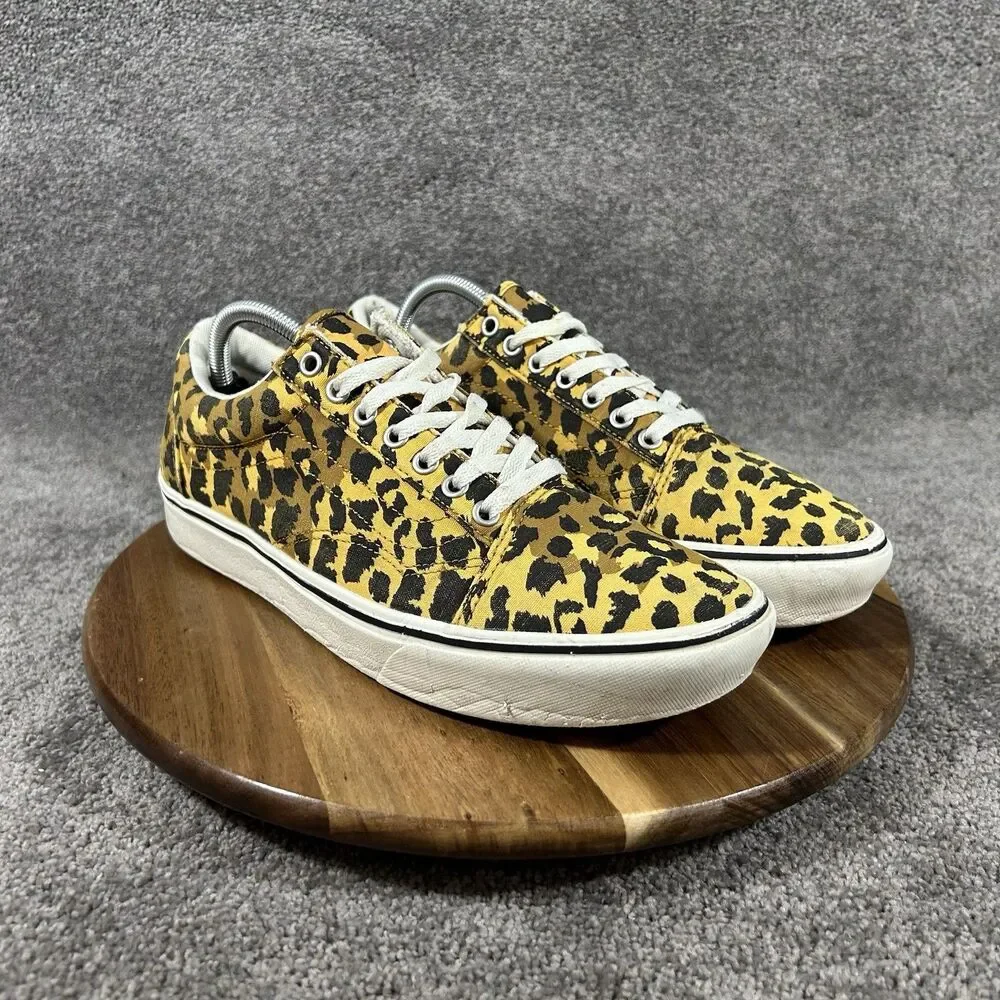 Vans ComfyCush Old Skool Mens Size 10 Leopard Print Athletic Skate Shoes Used